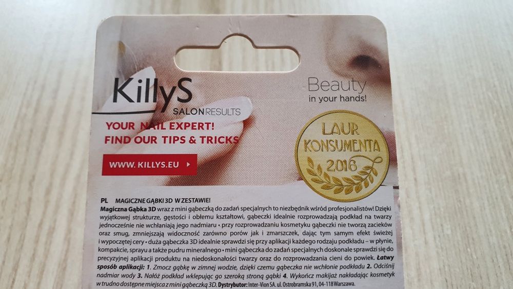 gąbki 3D do rozprowadzania podkładu i cieni, zestaw 2 szt. KillyS