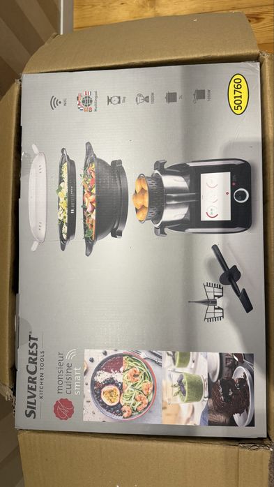 Lidlomix czarny Monsieur Cuisine, Silvercrest  MC Smart z Wi-Fi, 1200W