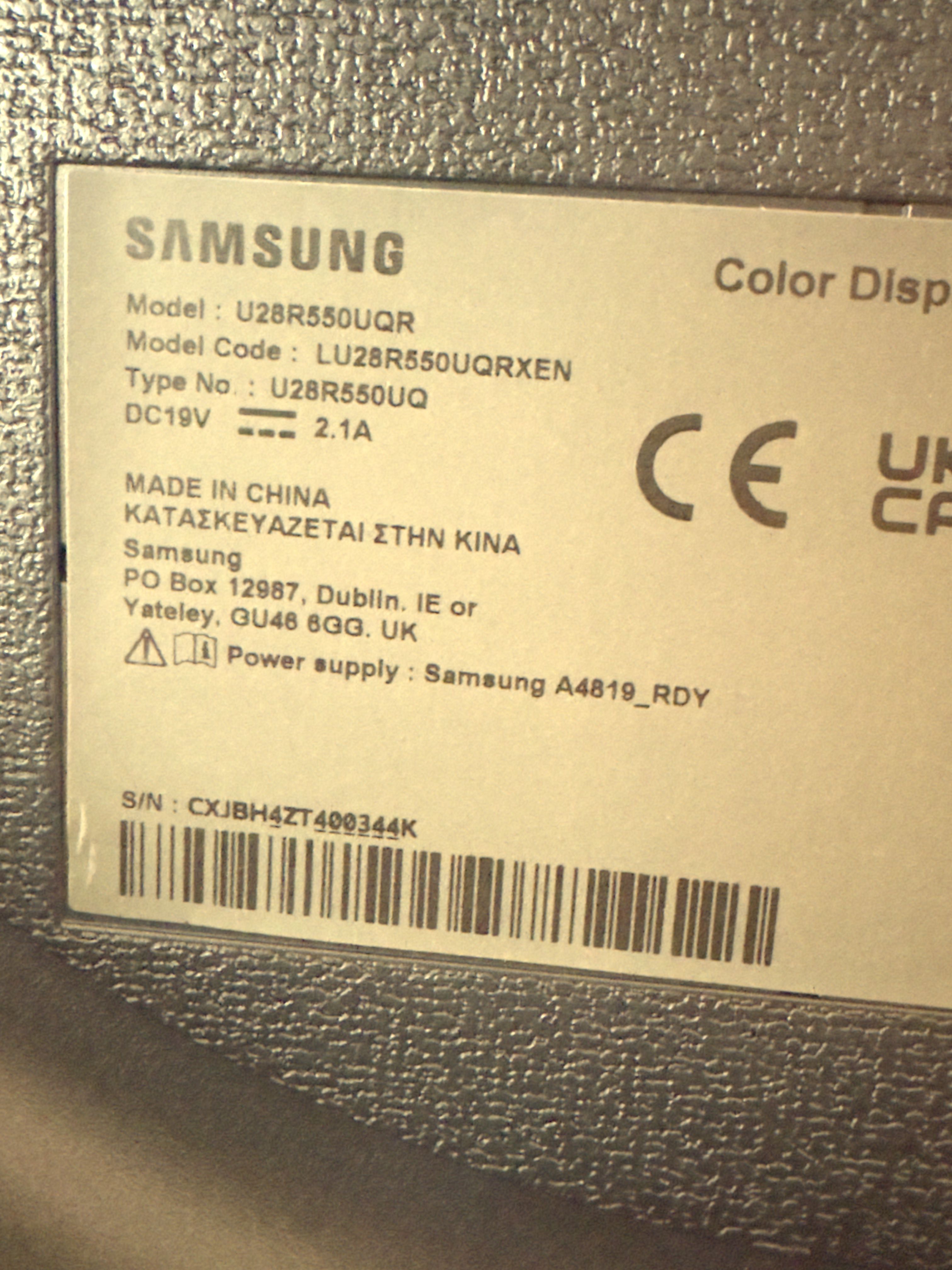 MONITOR SAMSUNG U28R550UQR 28 4K