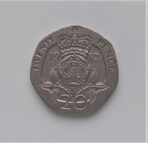 Монета Великобритании / Англии 20 пенсов 1982, XF