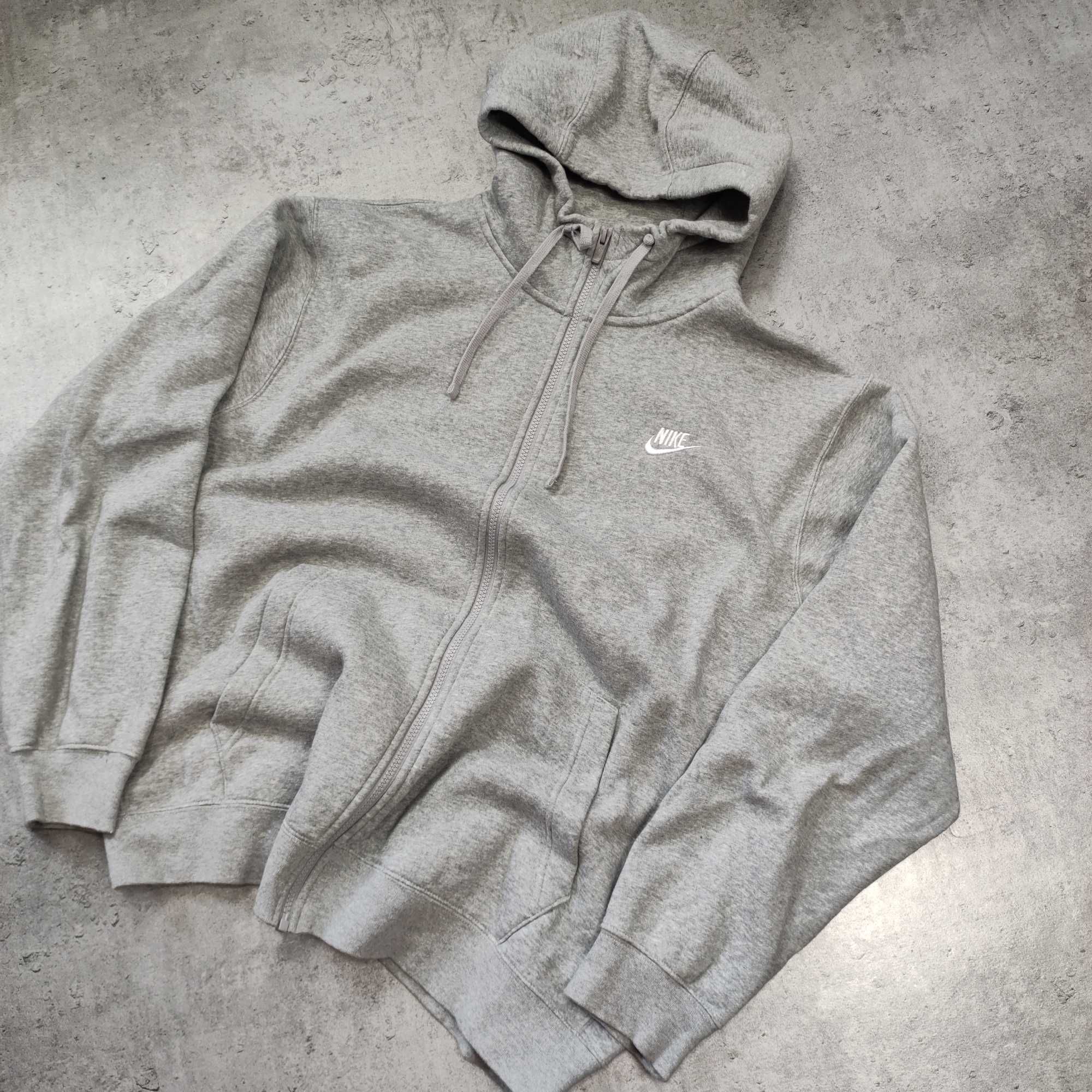 MĘSKA DUŻA Bluza nike XL Szara Bawełna Grubsza Klasyk Hoodie Sportowa