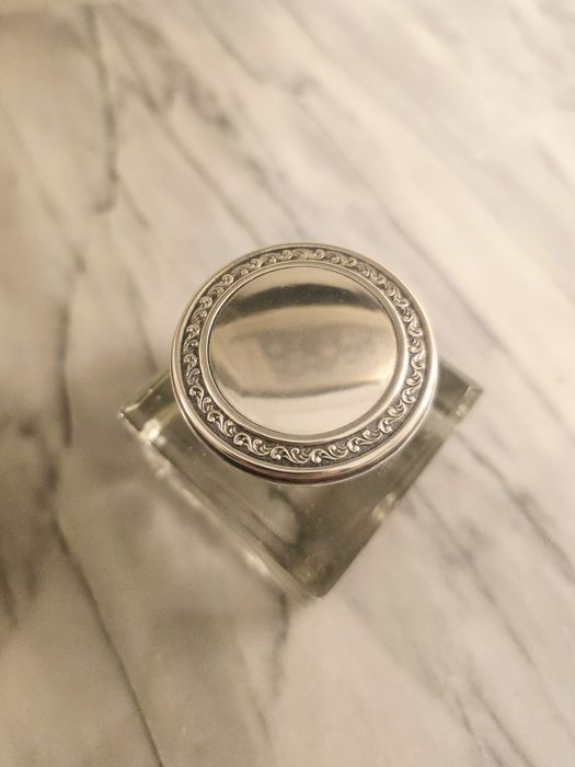 Tinteiro grande em vidro e prata 925. No interior com o logo da CGD