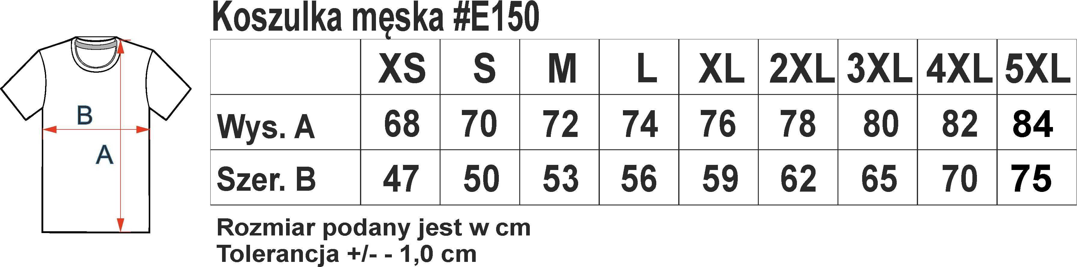 Koszulka męska B&C #E150 niebieska 5XL