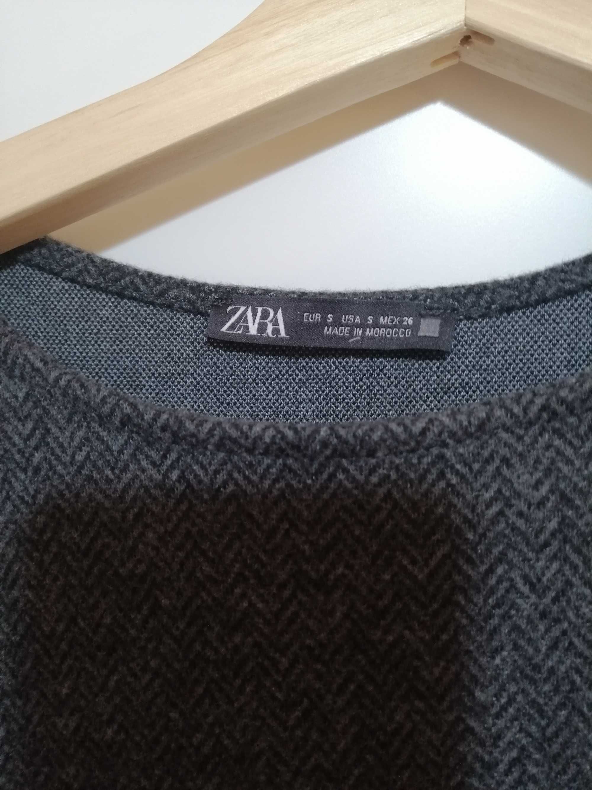 Vestido cinza mesclado da zara novo