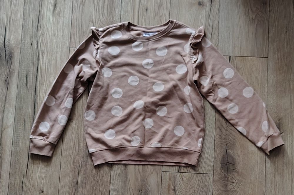 Bluza dziewczęca brązowa w kropki Sinsay 134