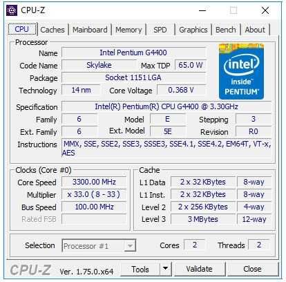 Брендовый процессор Intel Pentium G4400 3.30Hz.LGA1151.2 ядра 2 потока