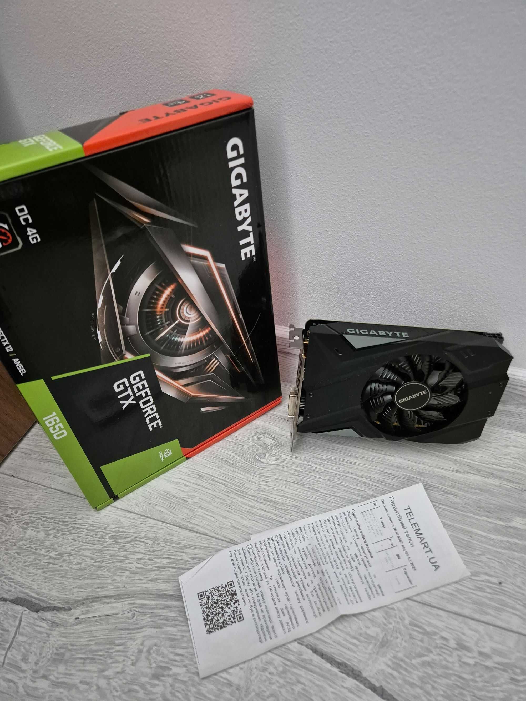 свіжа ігрова відеокарта GTX1650 4GB DDR6 Gigabyte Gaming OC. Гарантія