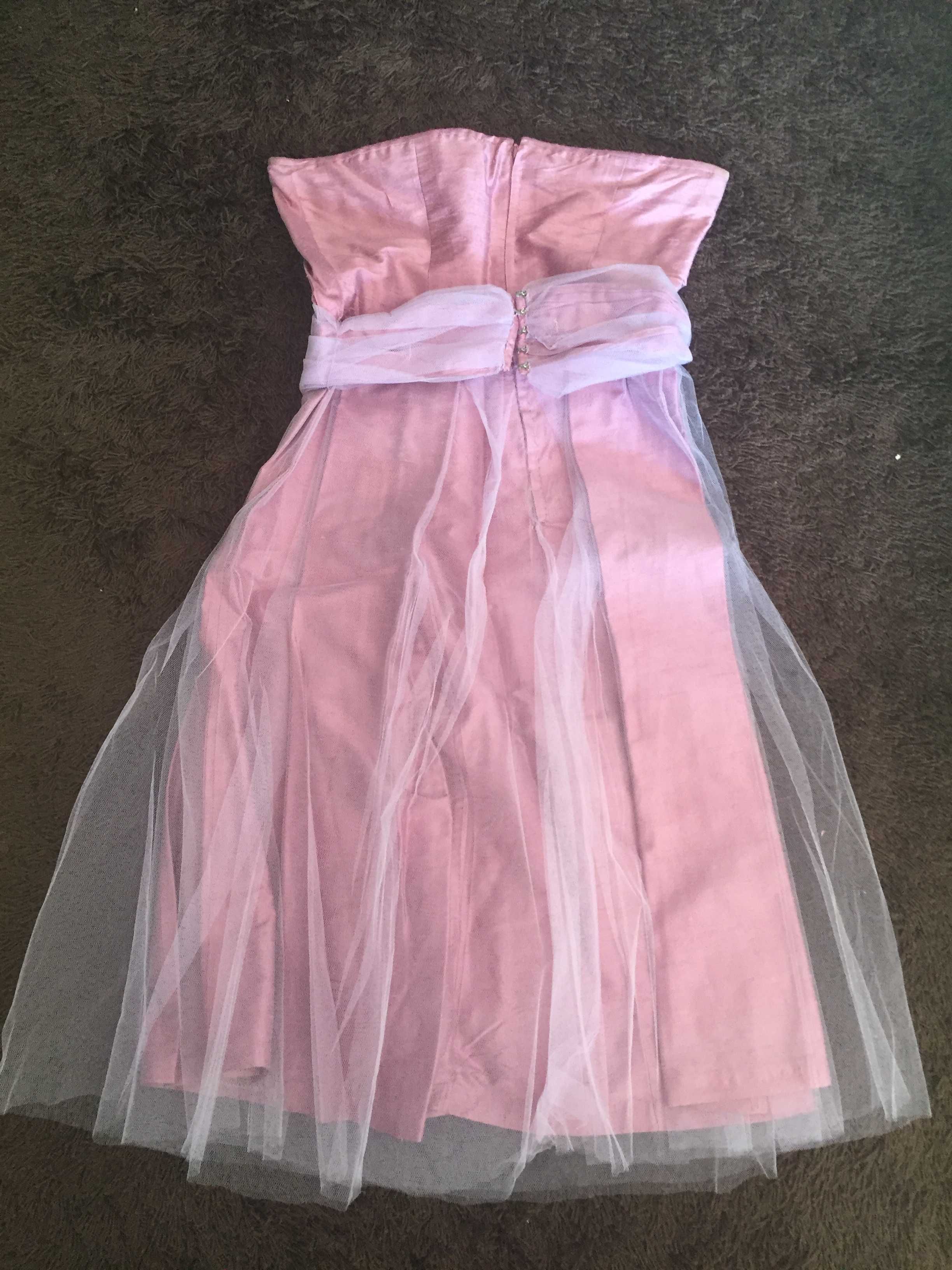 vestido de cerimónia lilás tecido caro com tule tamanho s