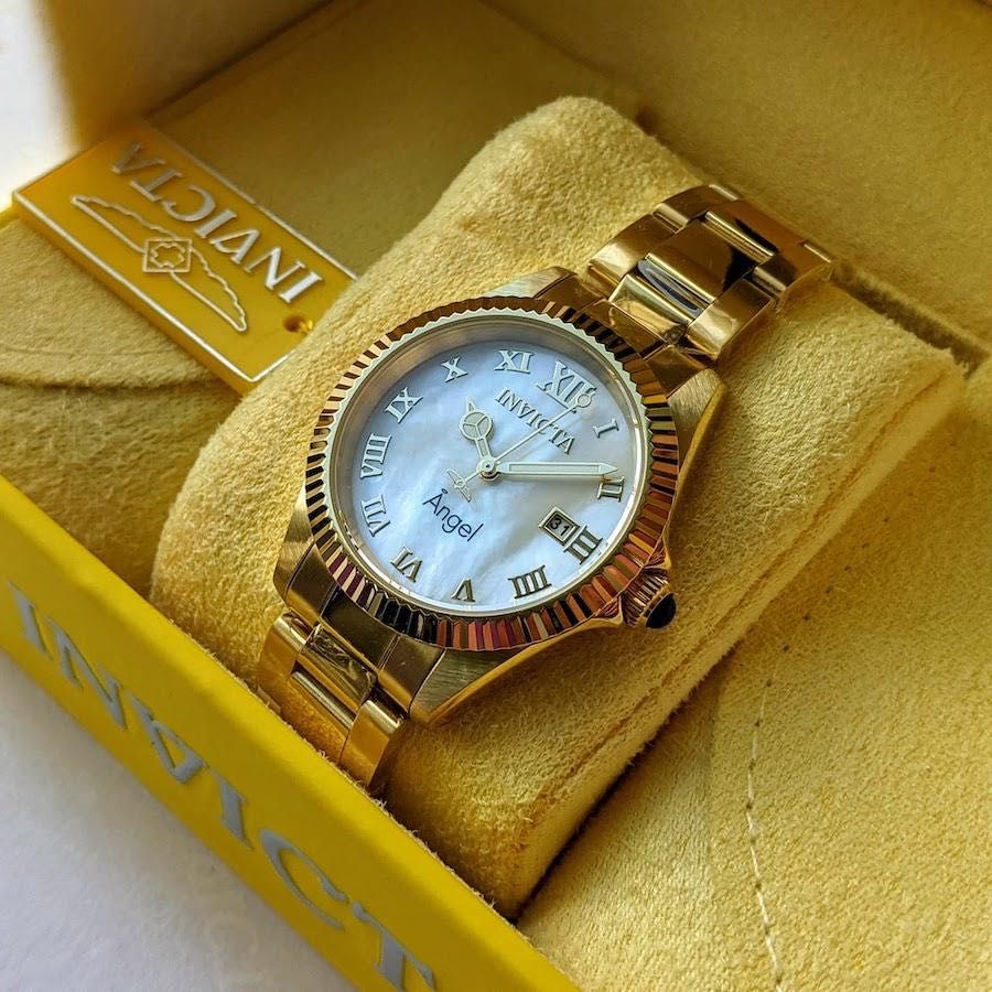 Жіночий годинник Invicta 36058 Angel Ladies 38 mm. MOP Gold 100 МТ.