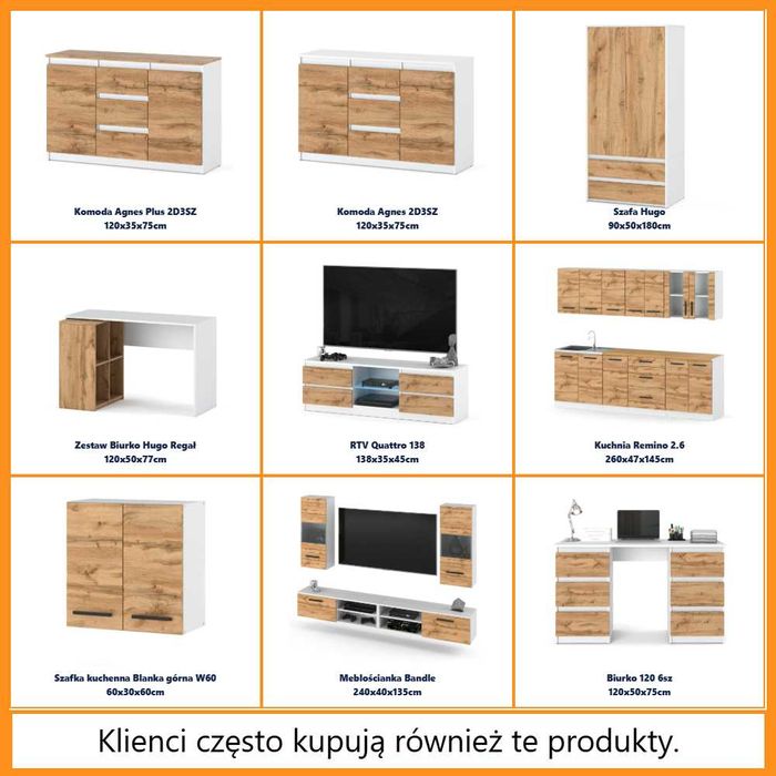 Komoda Nowoczesna Oleksa 120cm Szafka Młodzieżowa 3 Szuflady Do Salonu