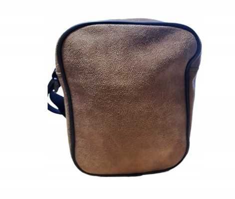 Saszetka torba na ramie MĘSKA brąz karmel materiał pasek paszportówka