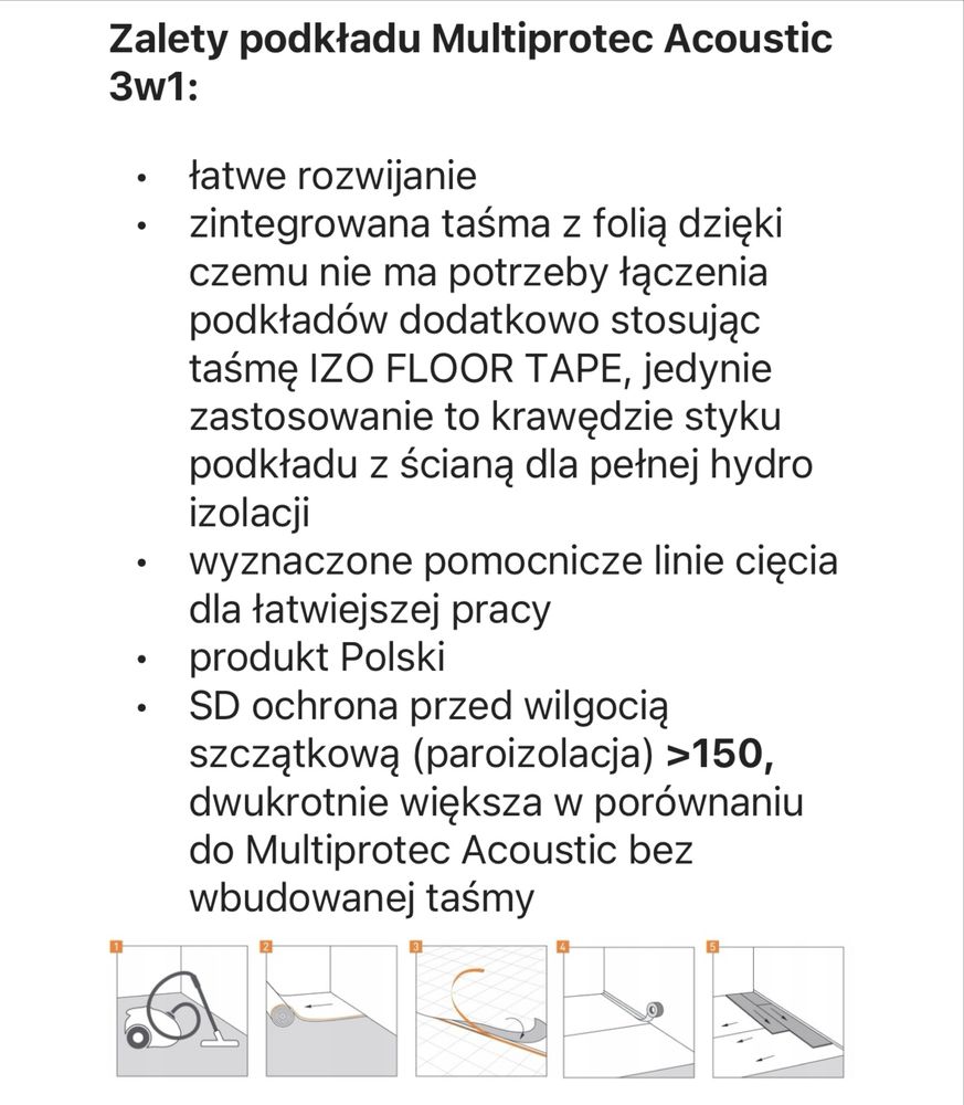 1m2 MULTIPROTEC ACOUSTIC 2mm 3w1 podktad Arbiton