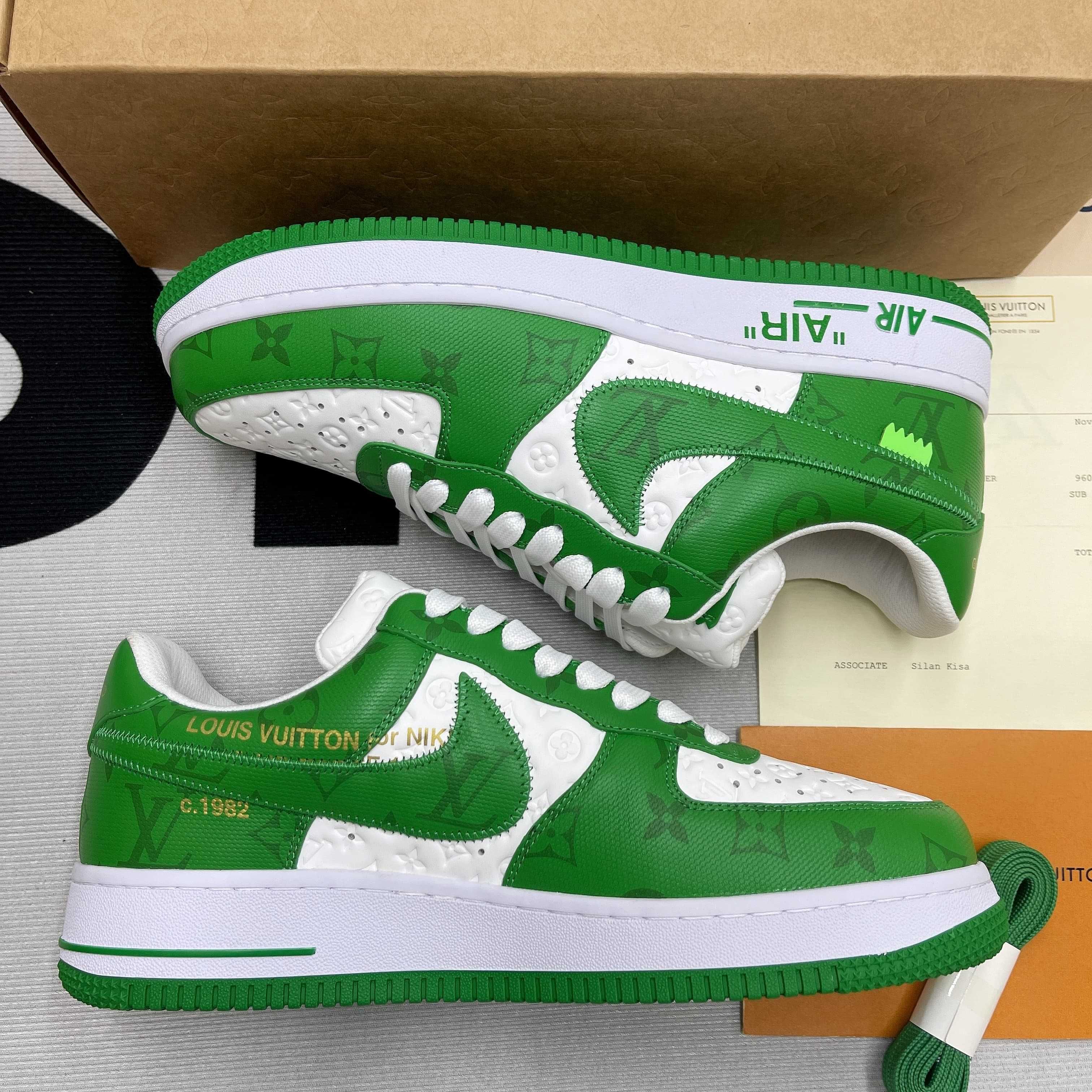 Buty Louis Vuitton Nike x LV Air Force 1 Green (38-46)