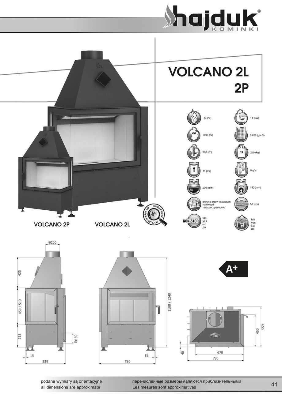 Wkład Kominkowy HAJDUK VOLCANO 2L Ekoprojekt OKAZJA