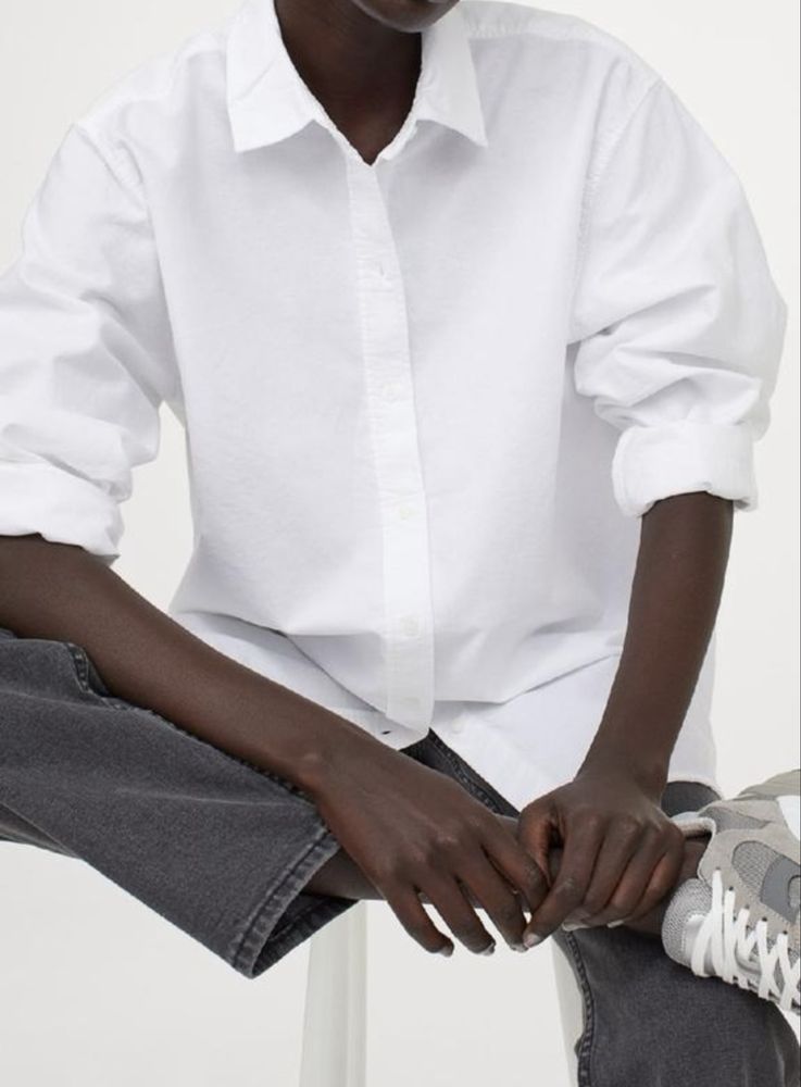 H&M белые базовые рубашки