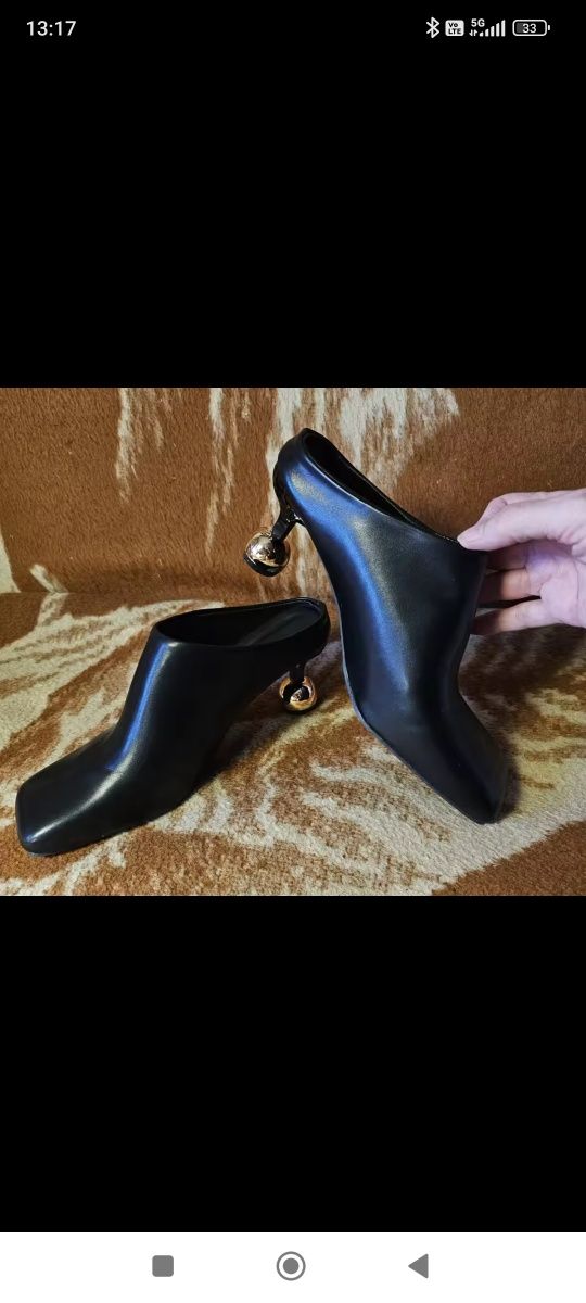Hit vanda eleganckie desing botki klapki obcas złoty kulka r. 39 stand