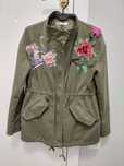 Kurtka parka khaki z naszywkami S