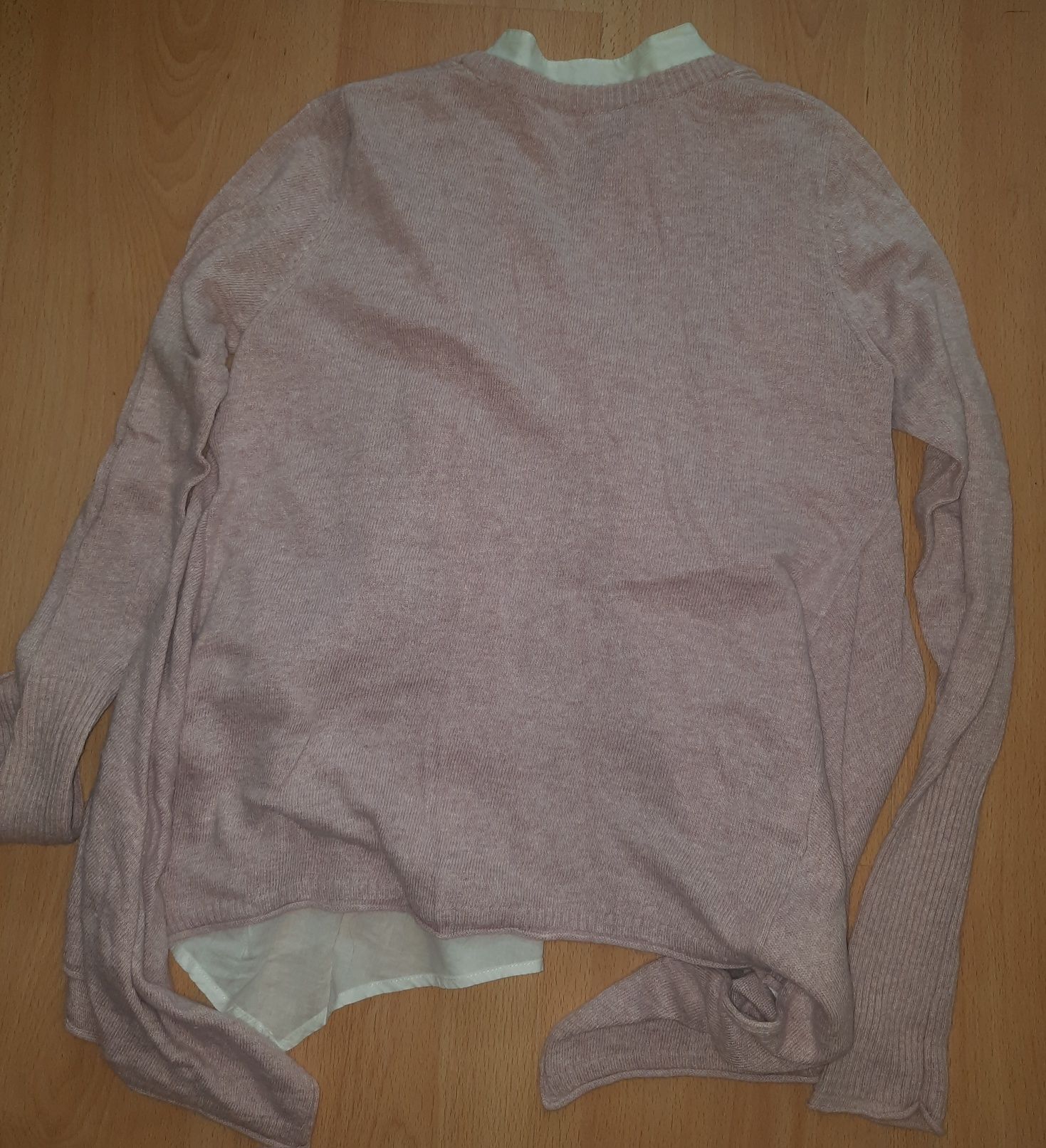 Różowy sweter z białą bluzka next r.36 38