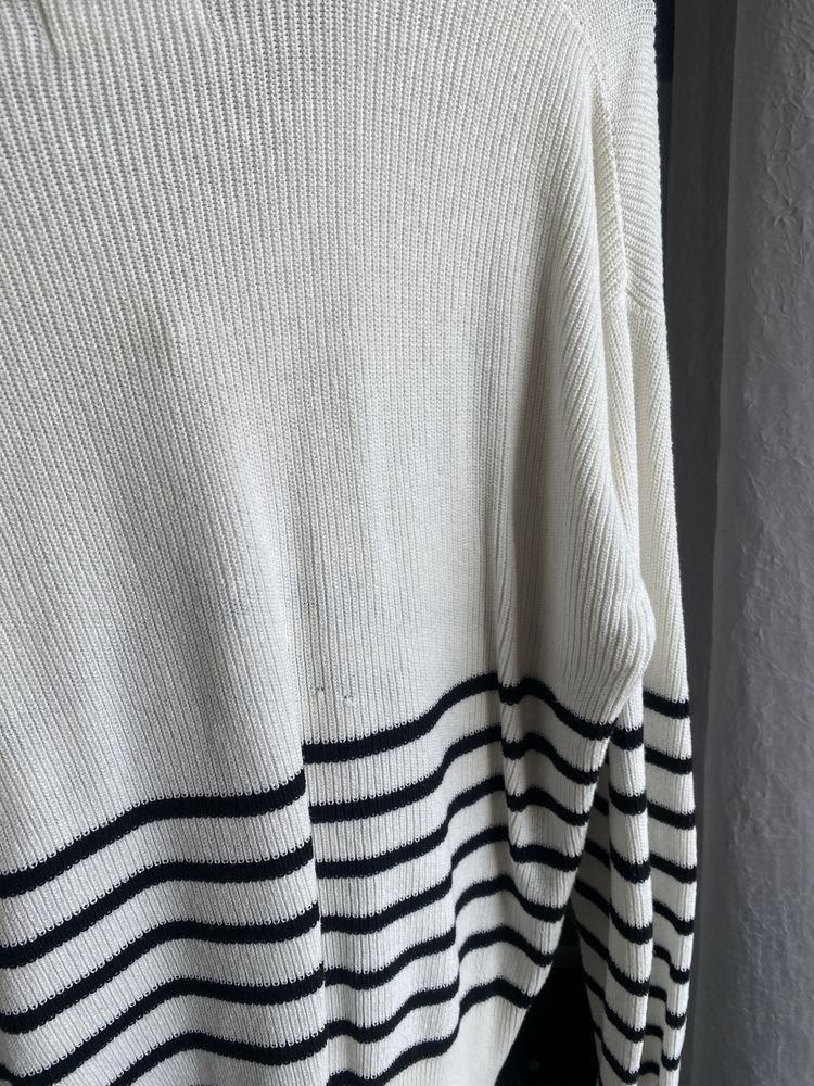 Mango 36 S paski sweter sweterek kremowy beżowy