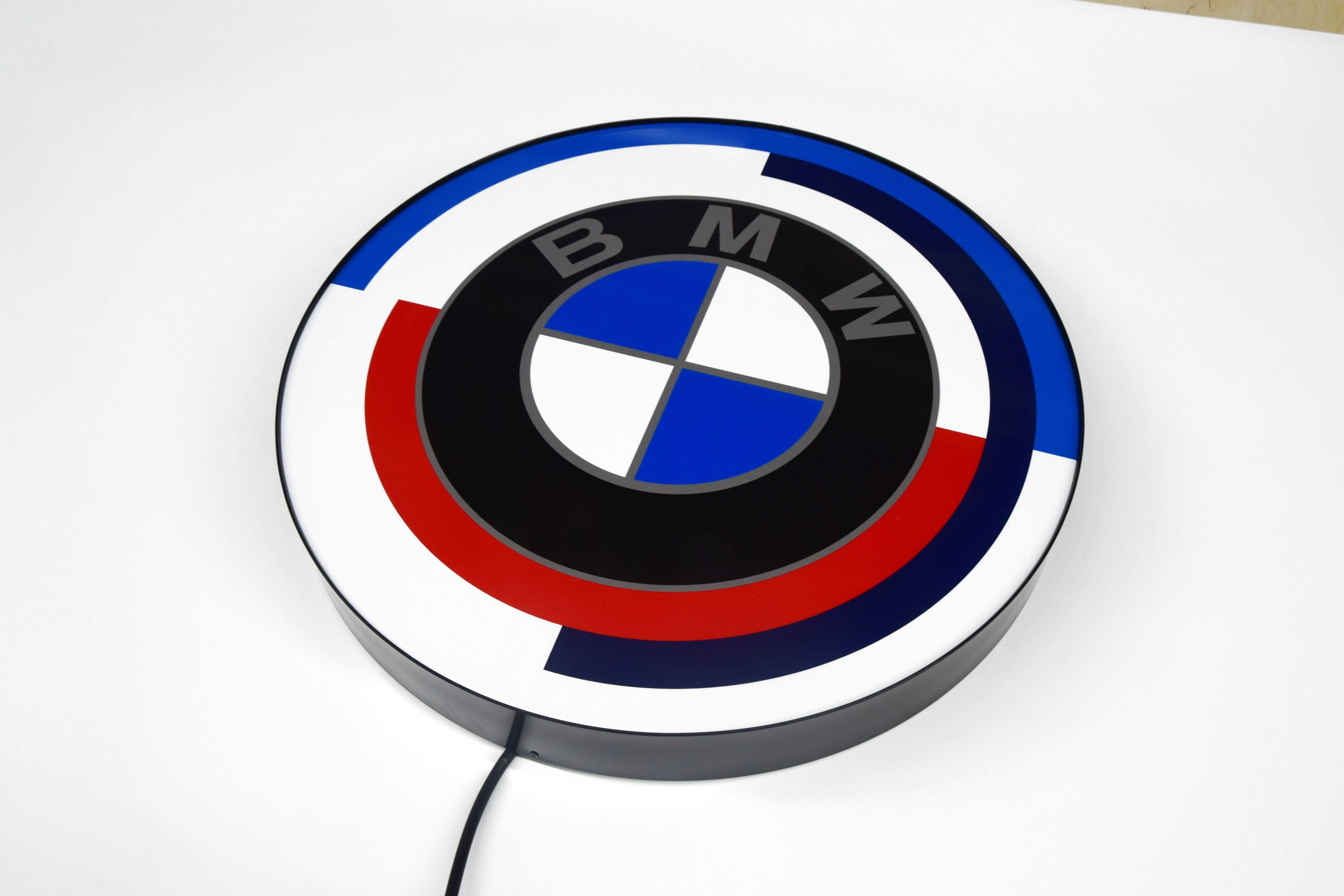 LED Neon BMW M-POWER, Podświetlany Baner, Logo świecące, Szyld 3D