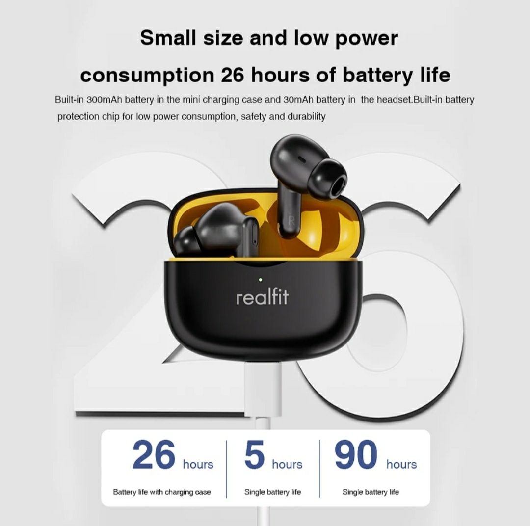 Навушники Realfit F3 TWS бездротові Bluetooth