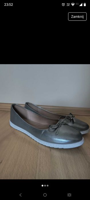 Srebrne balerinki Casu rozmiar 40 stan bdb
Długość wkładki: 25 cm