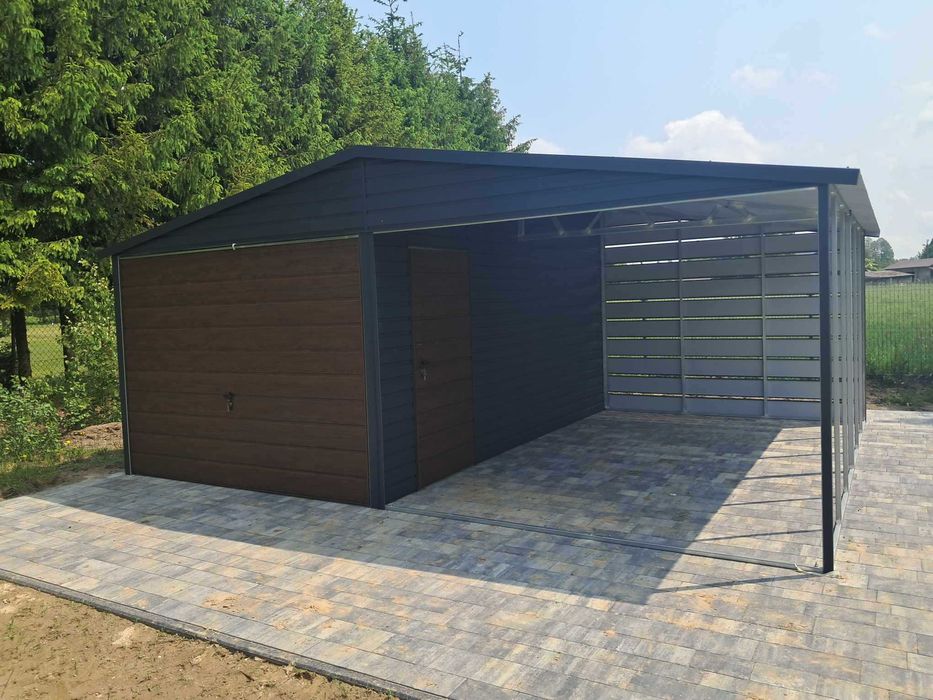 Garaż blaszany, wiata. WZMOCNIONY PROFILAMI. Producent. Cała POLSKA
