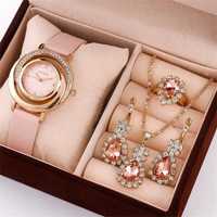 Piękny elegancki zestaw Zegarek + Biżuteria IDEALNY na prezent