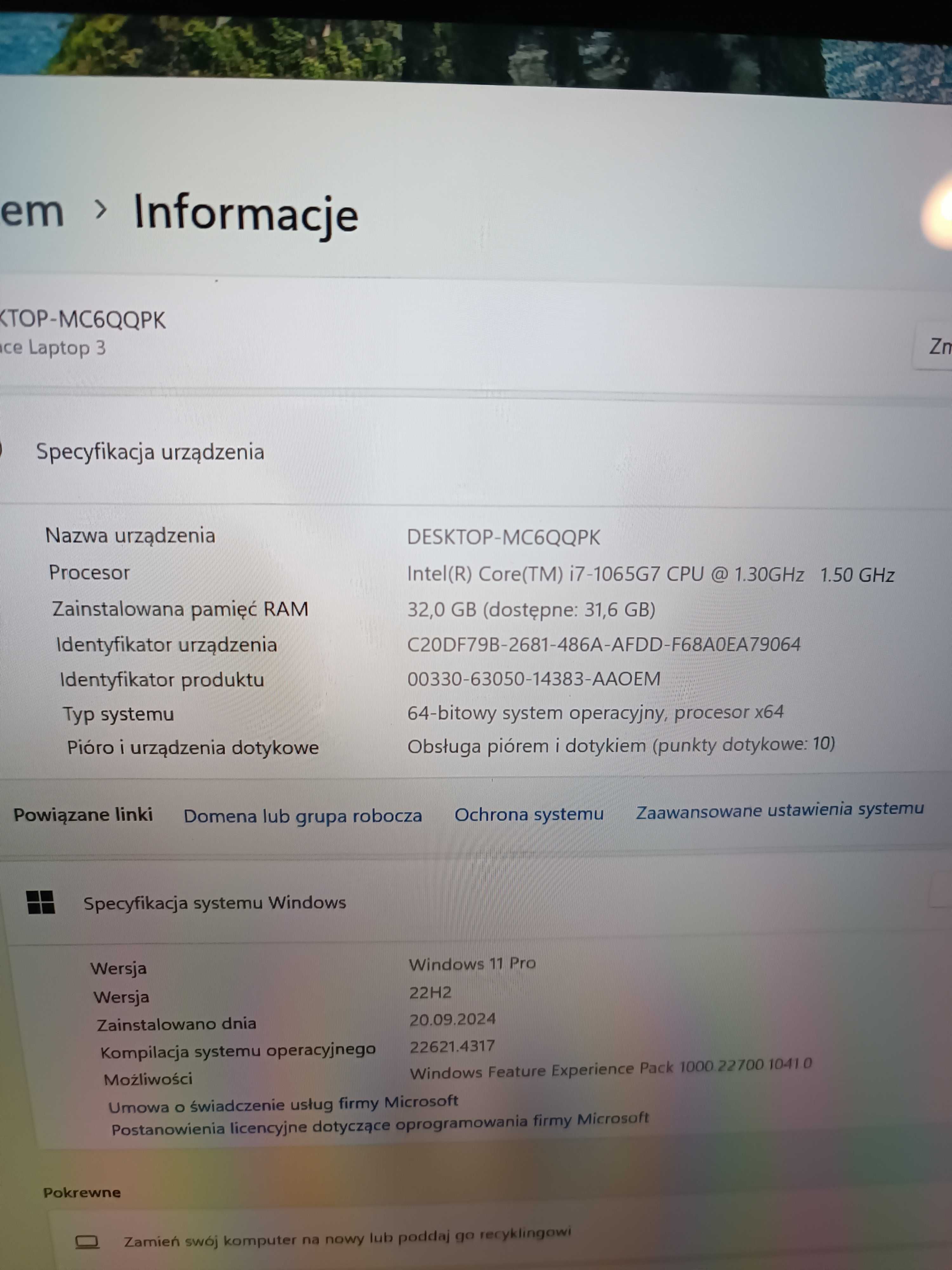 Microsoft Surface Laptop 3 15 cali i7/32GB/1TB - Black Matt - Jak Nowy
