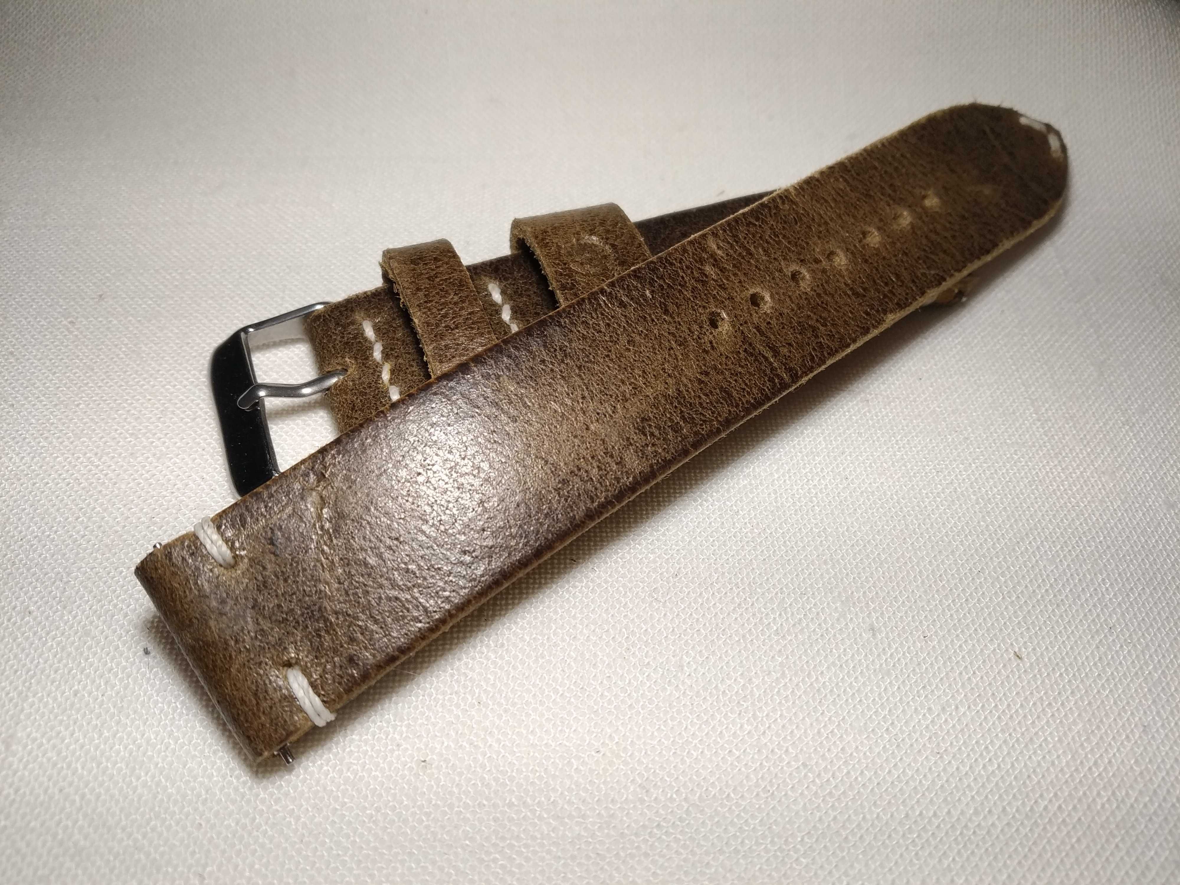 Pasek skórzany do zegarka 20 mm skóra Full Grain , szybki montaż