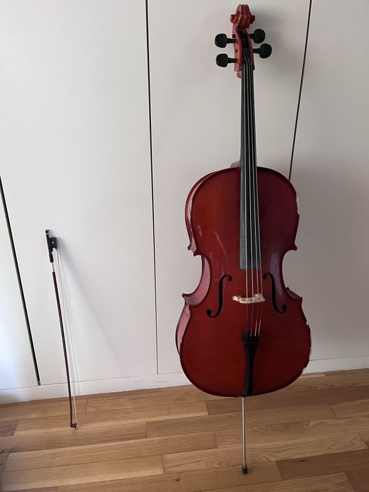 Violoncelo 3/4 Kreutzer com arco, capa e cordas novas
