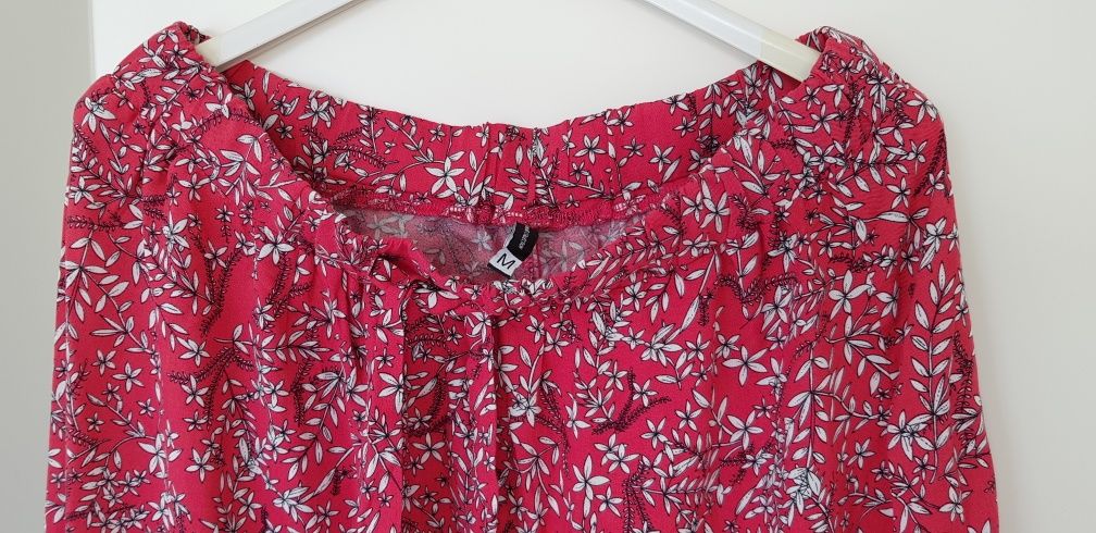 CARRY spódnica midi, różowa, z falbaną