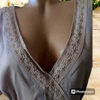 Батистовая блуза с кружевами, размер 48