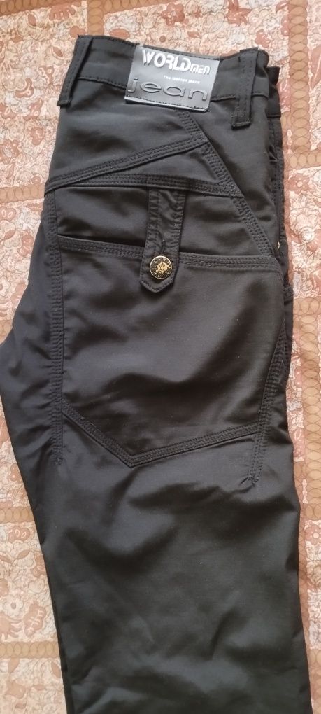 Spodnie czarne eleganckie szczupłe męskie rozmiar 29/S bawełniane