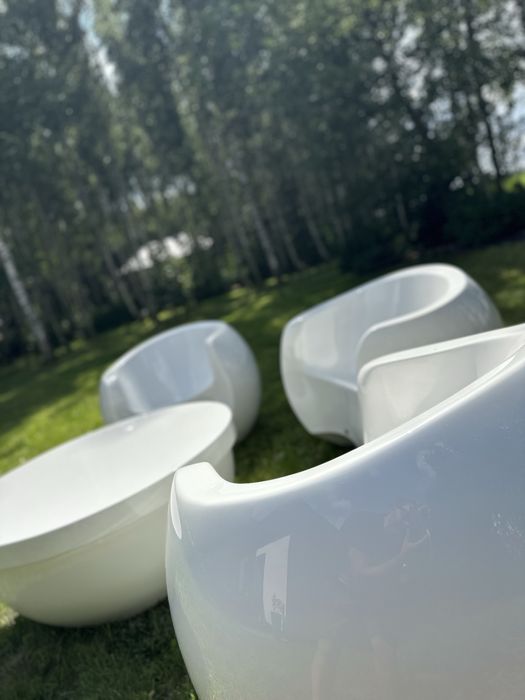 Meble BOWL FineGardens.pl włókno szklane 2 fotele + stolik