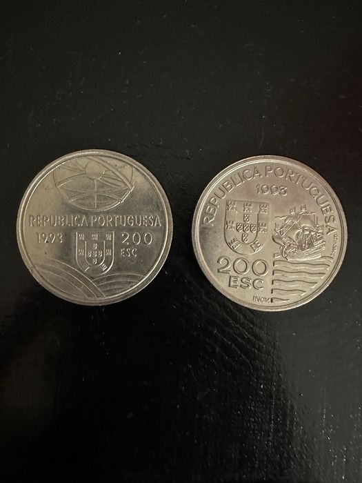 2 moedas de 200escudos 1993