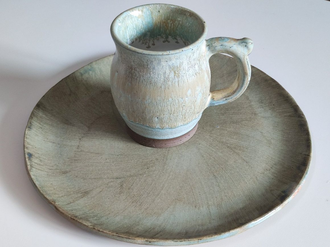 Kubek gliniany ceramika artystyczna użytkowa handmade rękodzieło