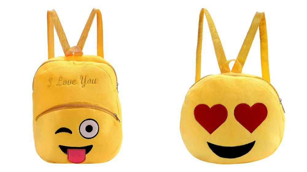 Стильная детская плюшевая сумка рюкзак смайлик, смайл, детский рюкзак