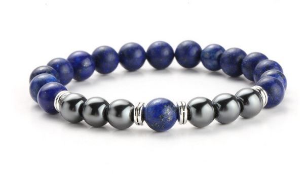 Pulseira Masculina Pedras Naturais & Hematite