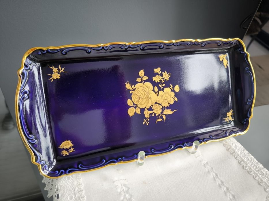 Patera,taca,kobalt,porcelana