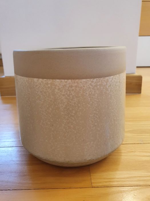 Doniczka ceramiczna 17 cm beżowa