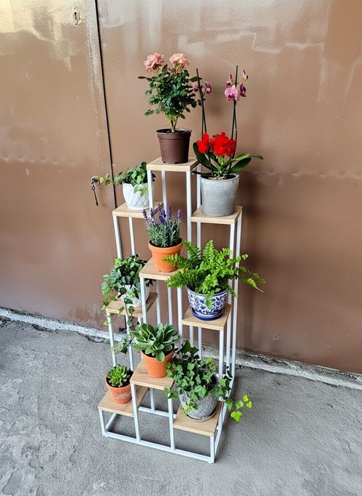 Kwietnik Stojący 9 Poziomów Kaskada XXL 120cm