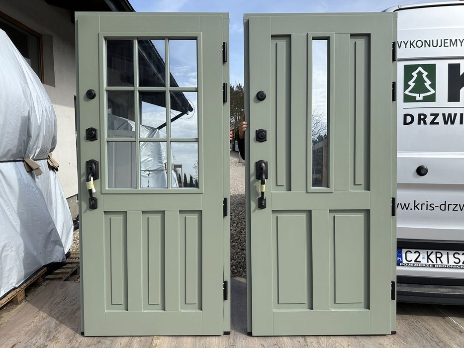 Drzwi zewnętrzne drewniane Montaż Cała POLSKA Czyste powietrze SCHLAGE