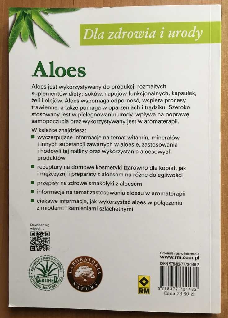 Nowa książka "Dla zdrowia i urody - Aloes" - Okazja !