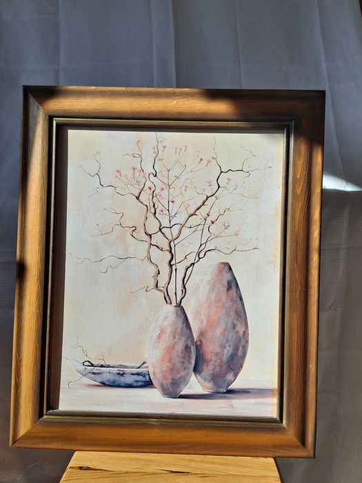 Obraz martwa natura w drewnianej ramie