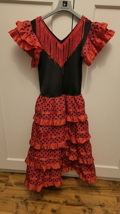 Sukienka do tańca hiszpanka flamenco tango 128/134 bal przebierańców s