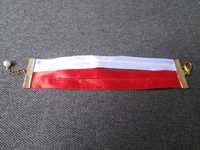 bransoletka dla dziewczynki, biało-czerwona, flaga