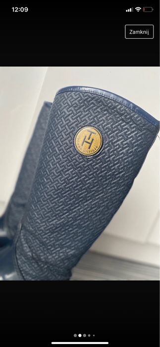 Kalosze kozaki granatowe Tommy Hilfiger