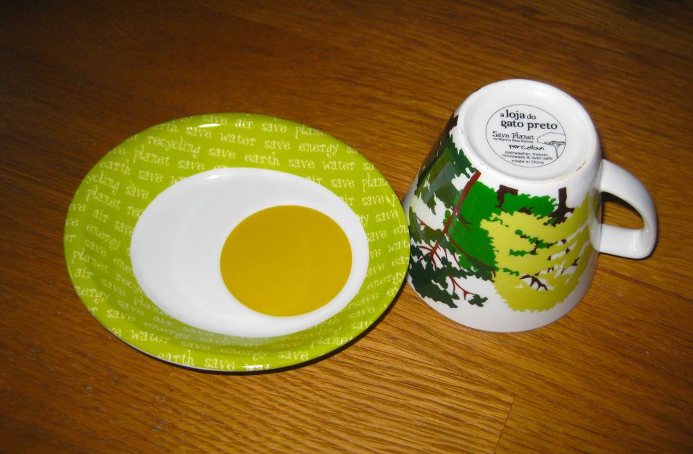 Conjunto de 2 Chávenas Gato Preto: Save the Planet em Caixa original