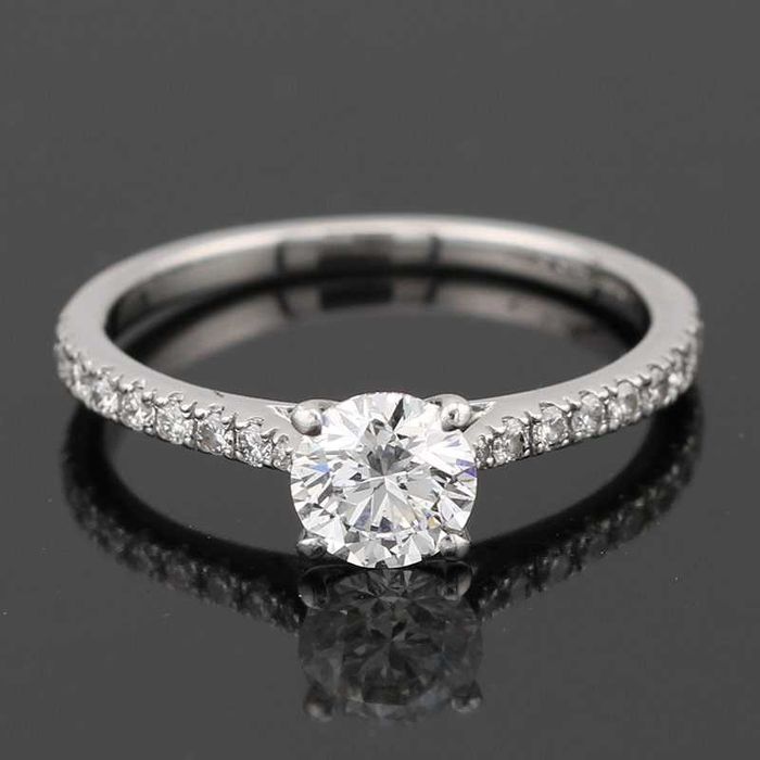 Platynowy pierścionek z diamentami 0.91ct ZARĘCZYNY
